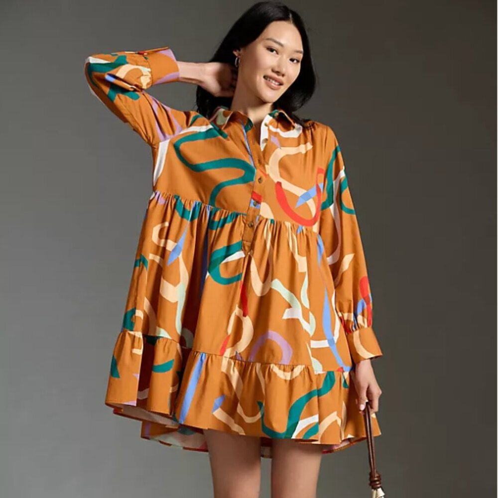 Maeve printed tiered shirt dress - NWT-  XS - SOLD OUT!